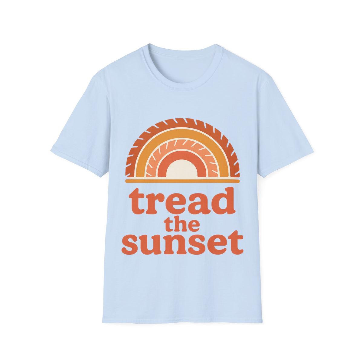 Tread The Sunset Boho Rainbow T-Shirt, Retro Wanderlust Hiking Outdoor Graphic Tee - Trending Now - September 2026