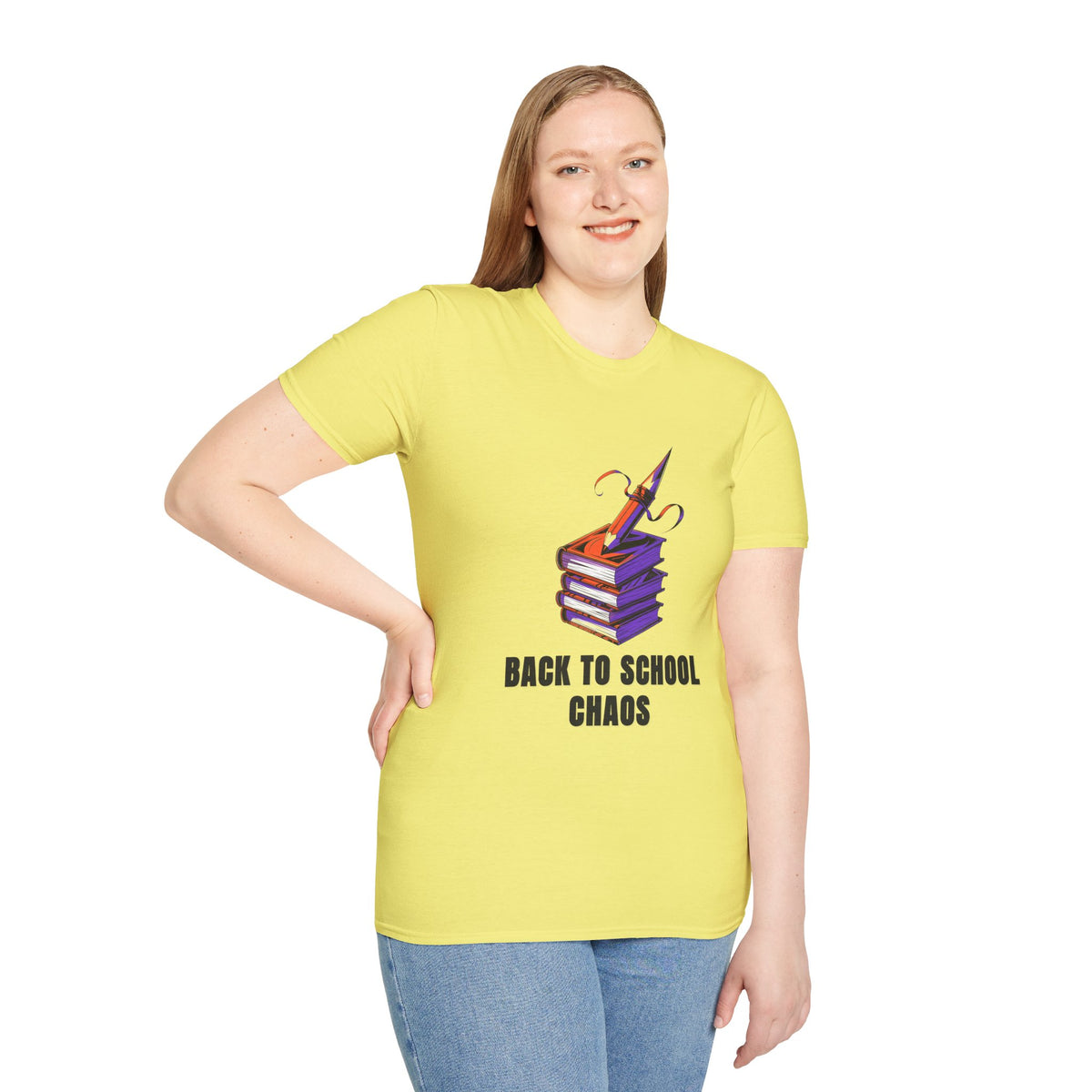 Back to School Chaos T-Shirt — Cute Stacked Books & Pencil Design - Trending Now - August 2026