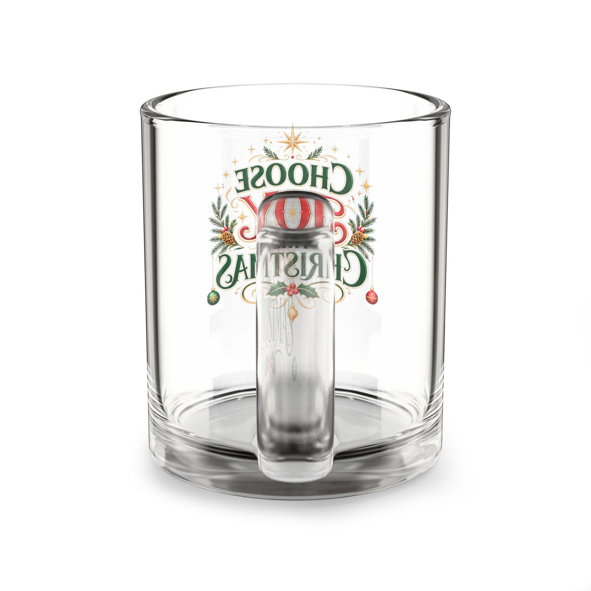 Christmas Glass Mug 10 oz Choose Joy This Christmas Glass Mug — 10oz Holiday Coffee Tea Cup