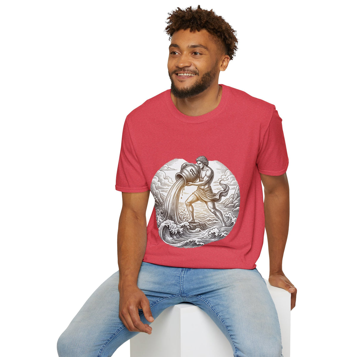 Aquarius Zodiac T-Shirt — Vintage Water Bearer Astrology Tee