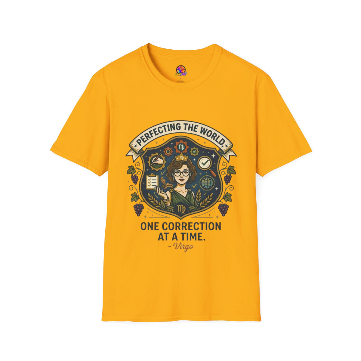 Virgo T‑Shirt — "Perfecting the World One Correction at a Time" Zodiac Tee