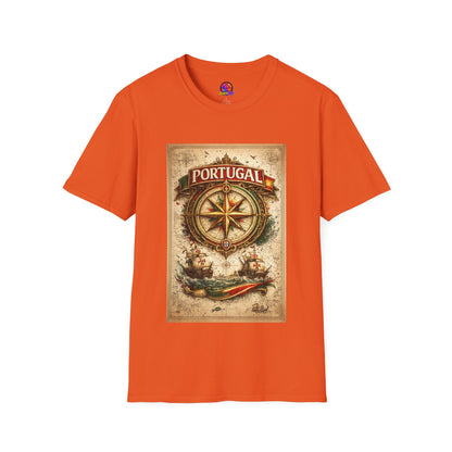 Portugal Compass T‑Shirt — Vintage Nautical Travel Tee