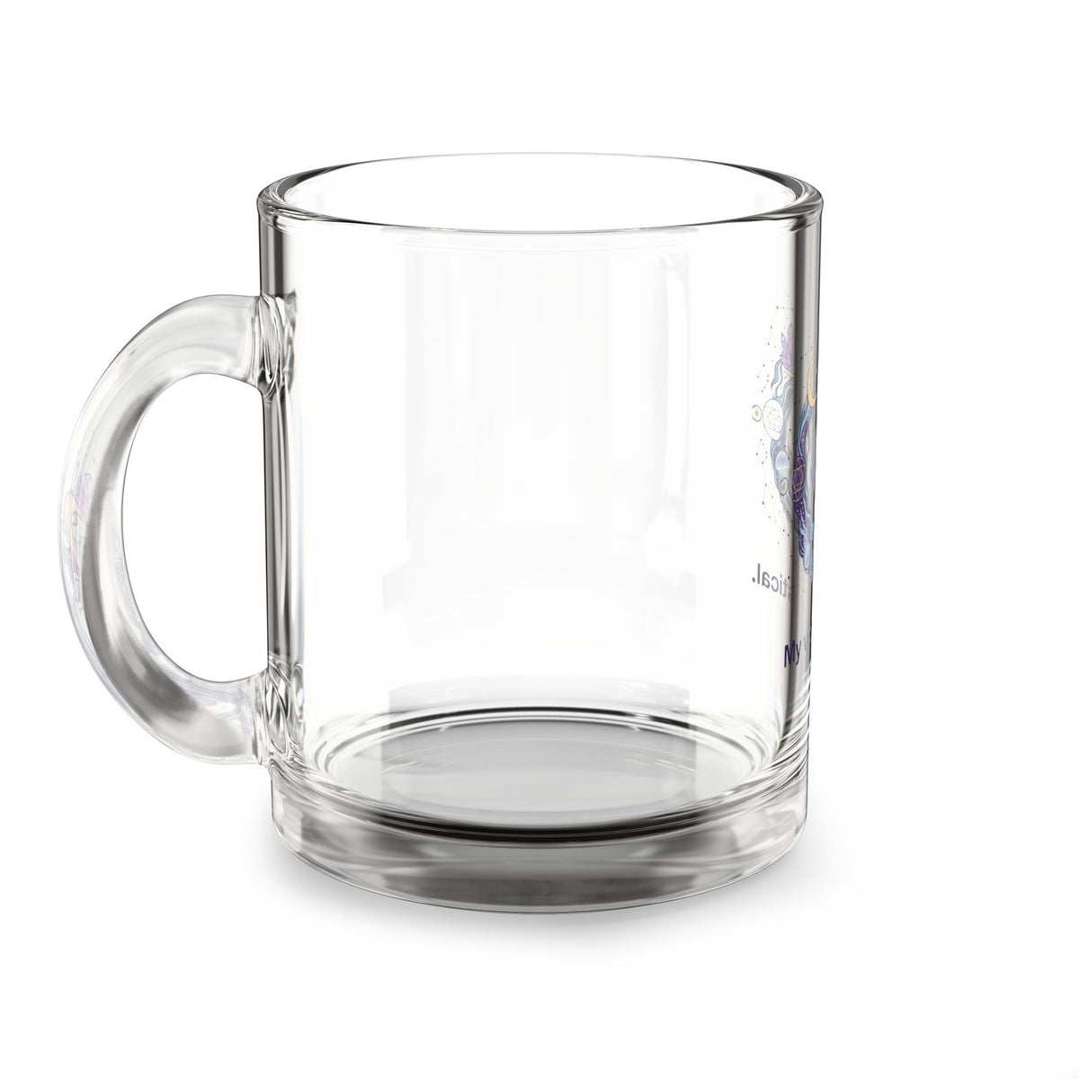 Pisces Zodiac Glass Mug — "My vibe is mystical" 10 oz