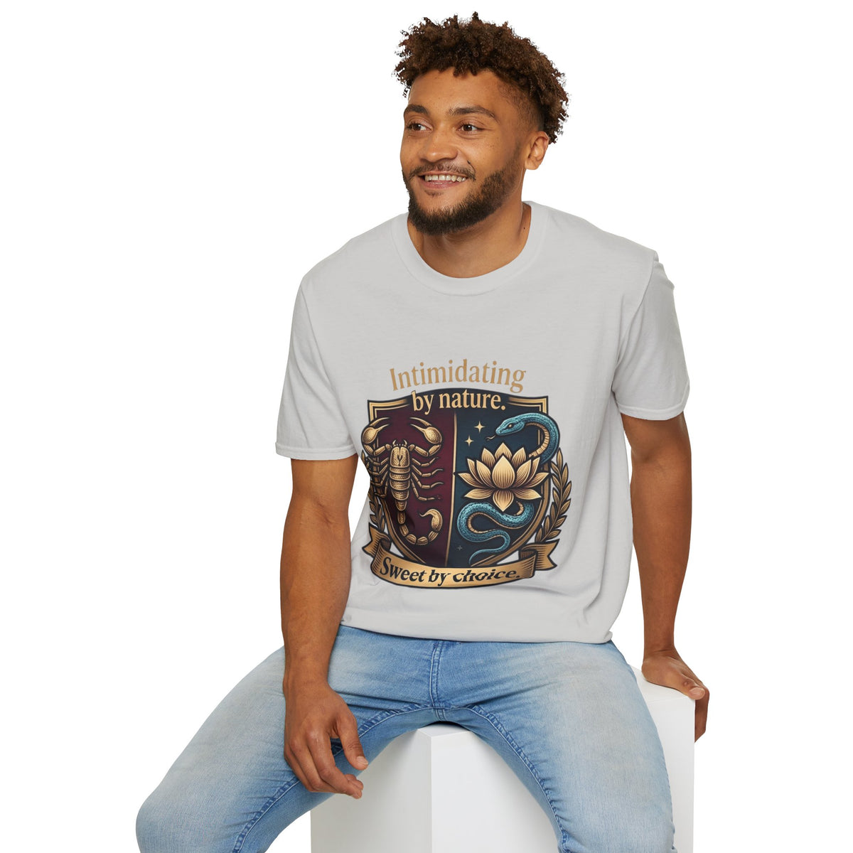 Intimidating by Nature T-Shirt — Scorpion & Snake Badge Design
