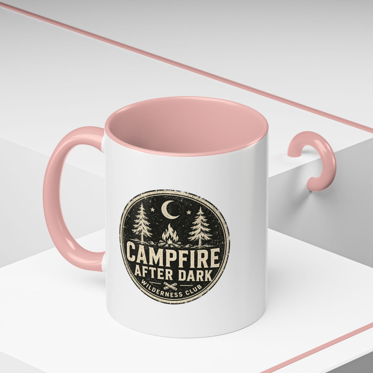 Milo Bailey Dog Dad Mom Campfire After Dark Accent Coffee Mug — Rustic Camping Coffee Cup