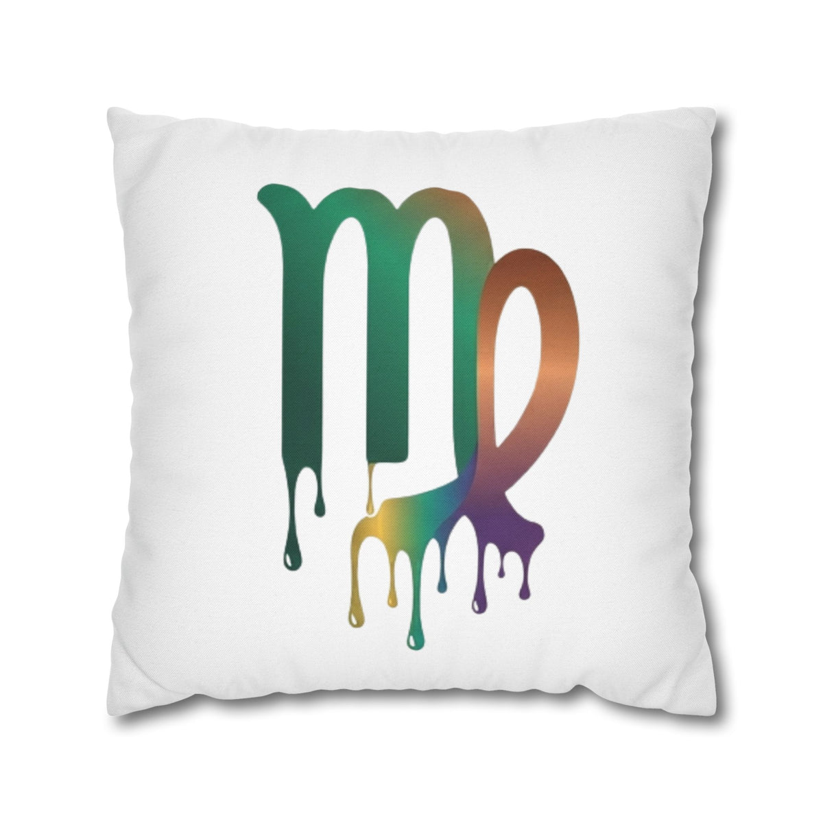 Virgo Zodiac Drip Pillowcase — Colorful Astrology Square Throw Pillow Cover