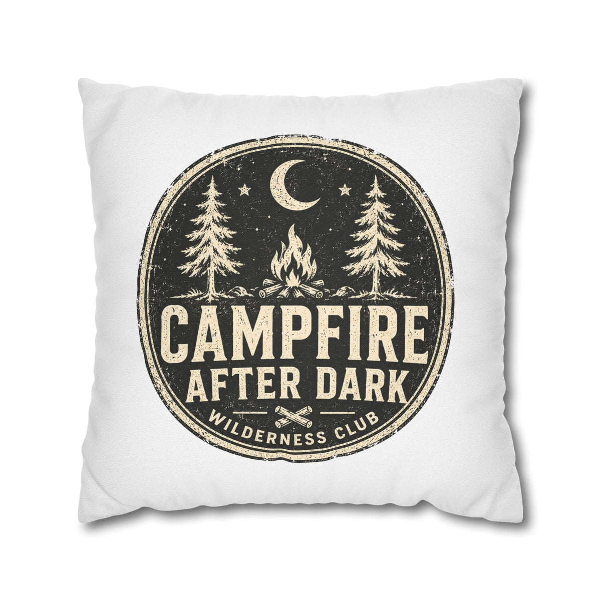Campfire After Dark Decorative Pillowcase Milo Bailey Dog Dad Mom — Wilderness Camping Accent