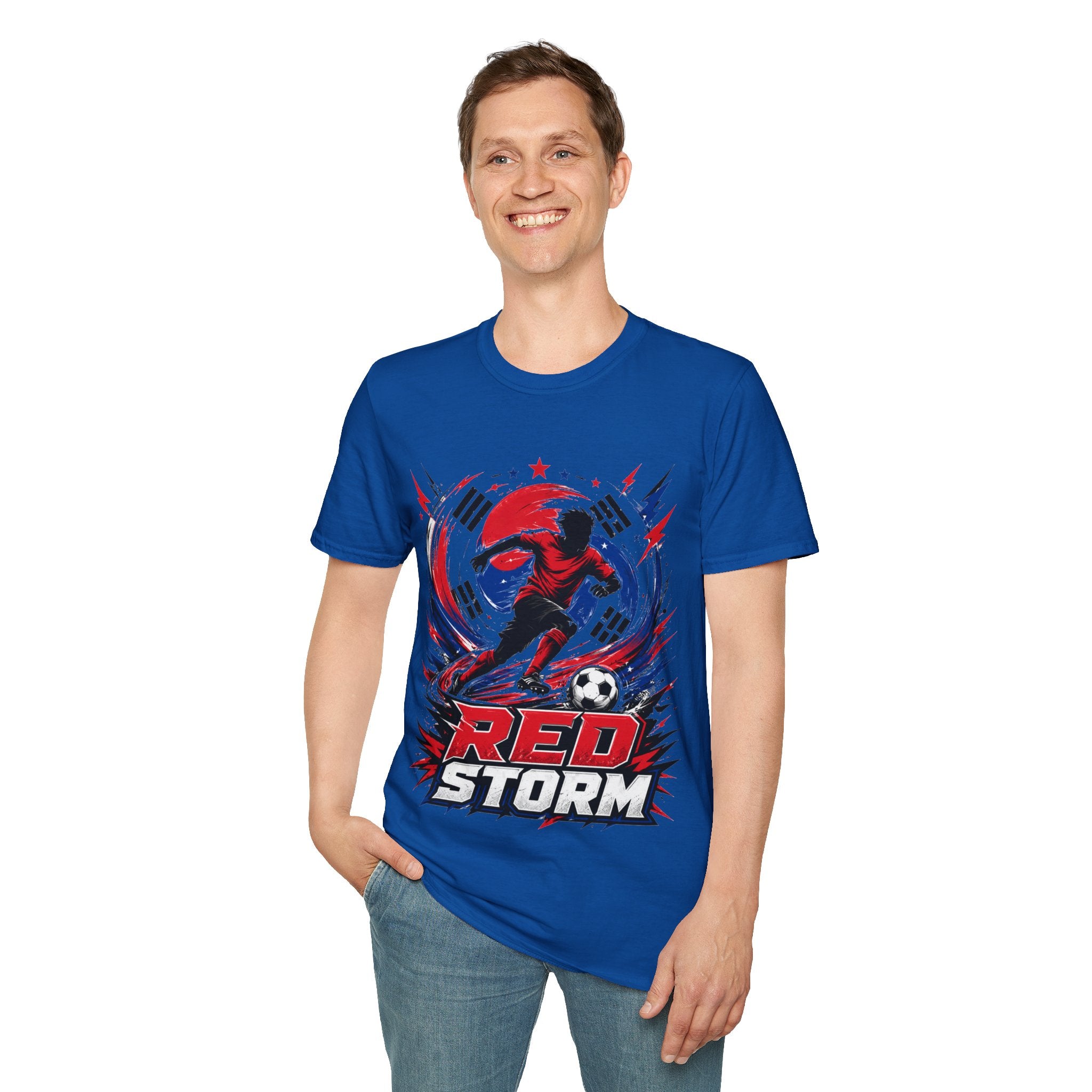 South Korea Red Storm Soccer T-Shirt — Dynamic Player Graphic Tee