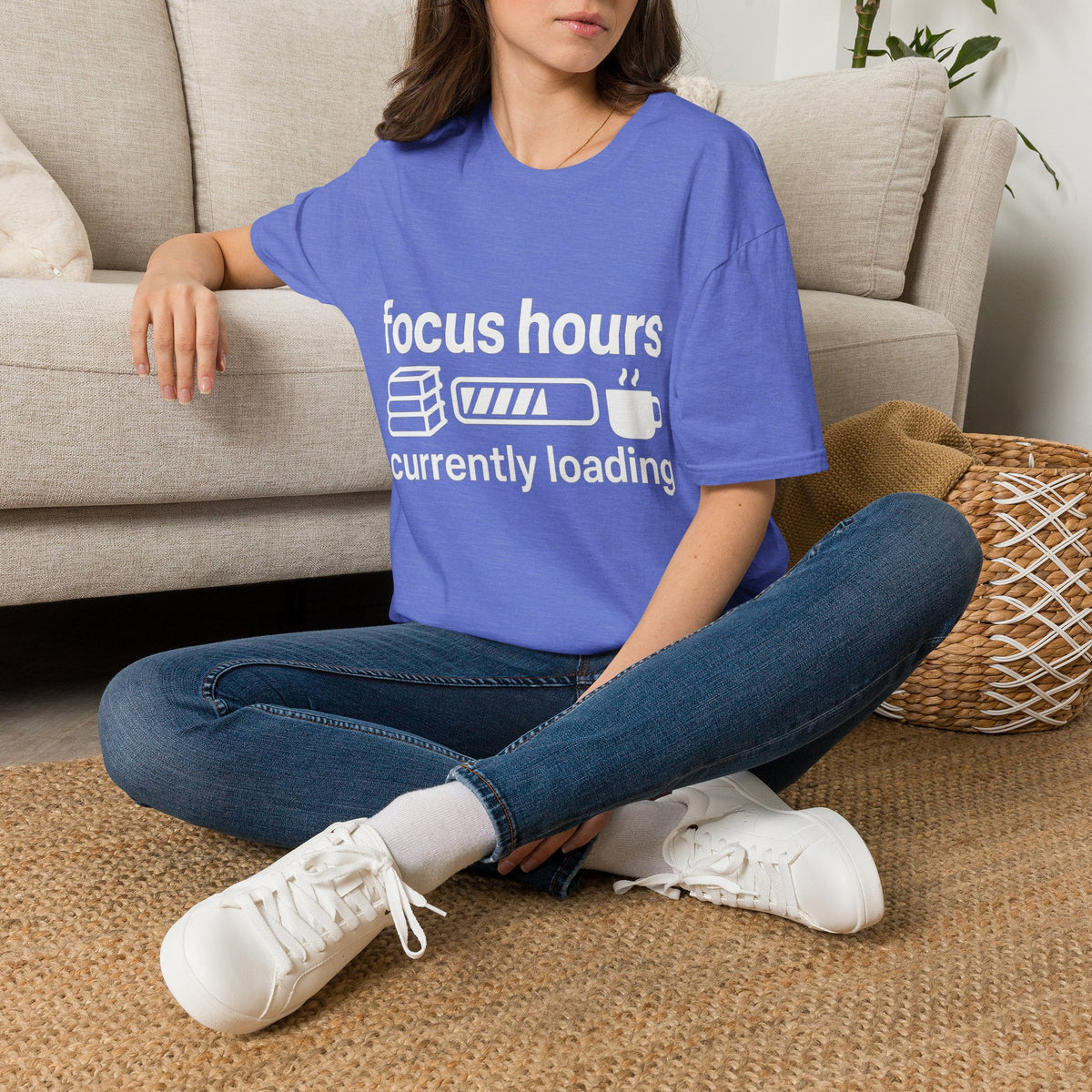 Focus Hours T-Shirt — "Focus Hours Currently Loading" Graphic Tee for Productivity & Remote Work - Trending Now - August 2026 Trends - Everyday T-Shirt