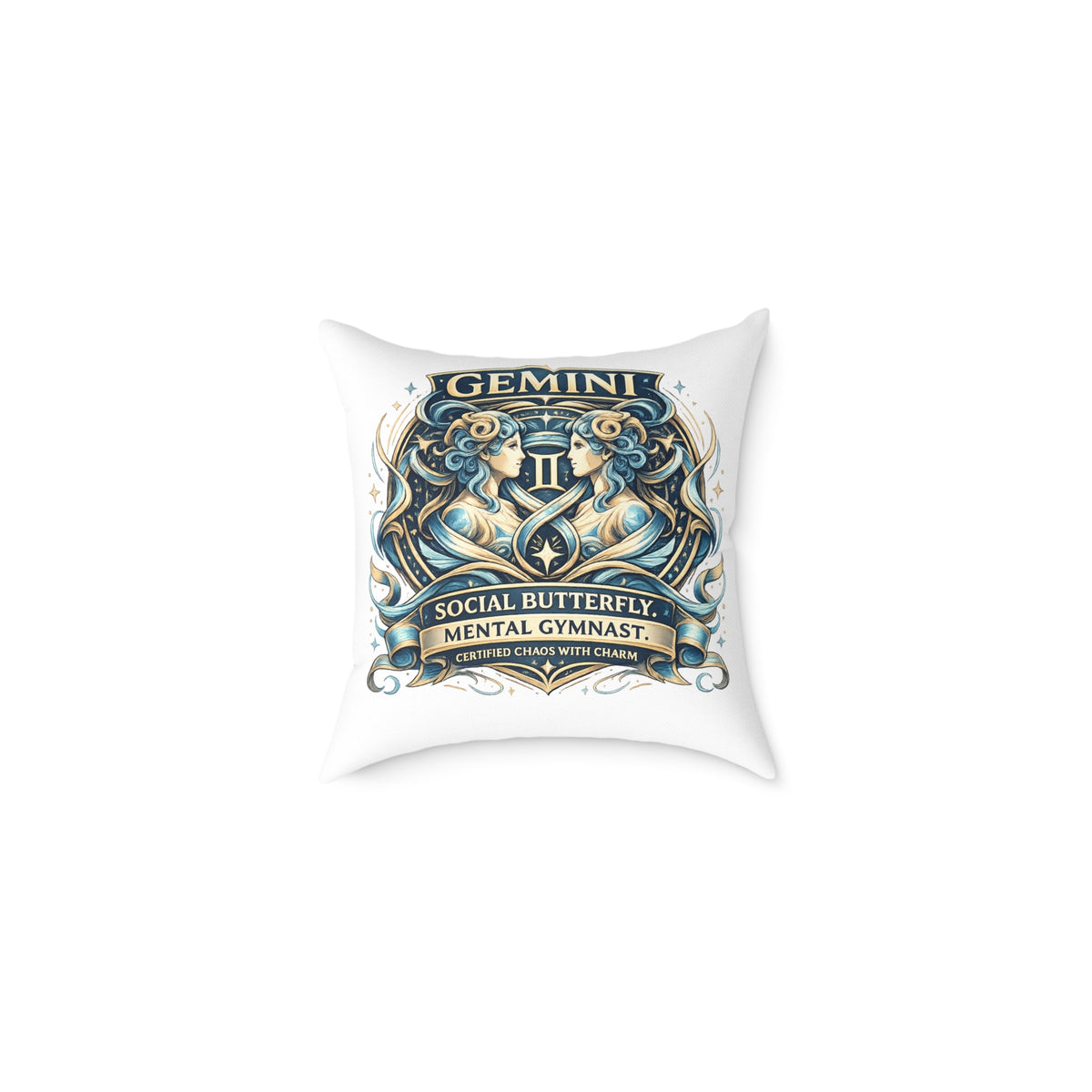 Gemini Zodiac Social Butterfly Square Poly Canvas Pillow