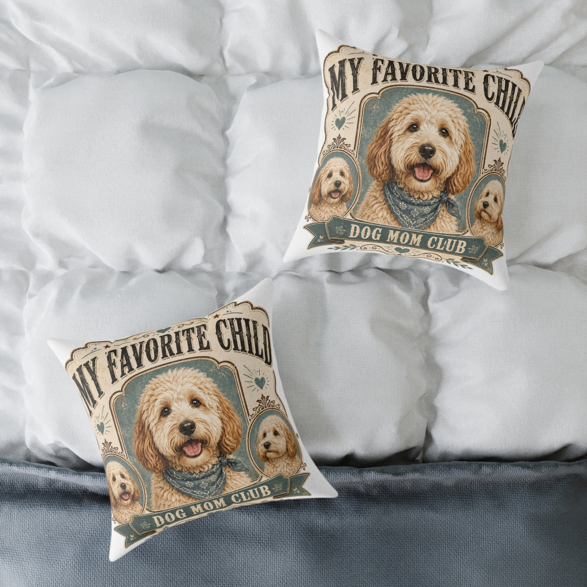 Dog Mom Club Pillow — Milo Bailey Dog Dad Mom "My Favorite Child" Doodle Throw Pillow