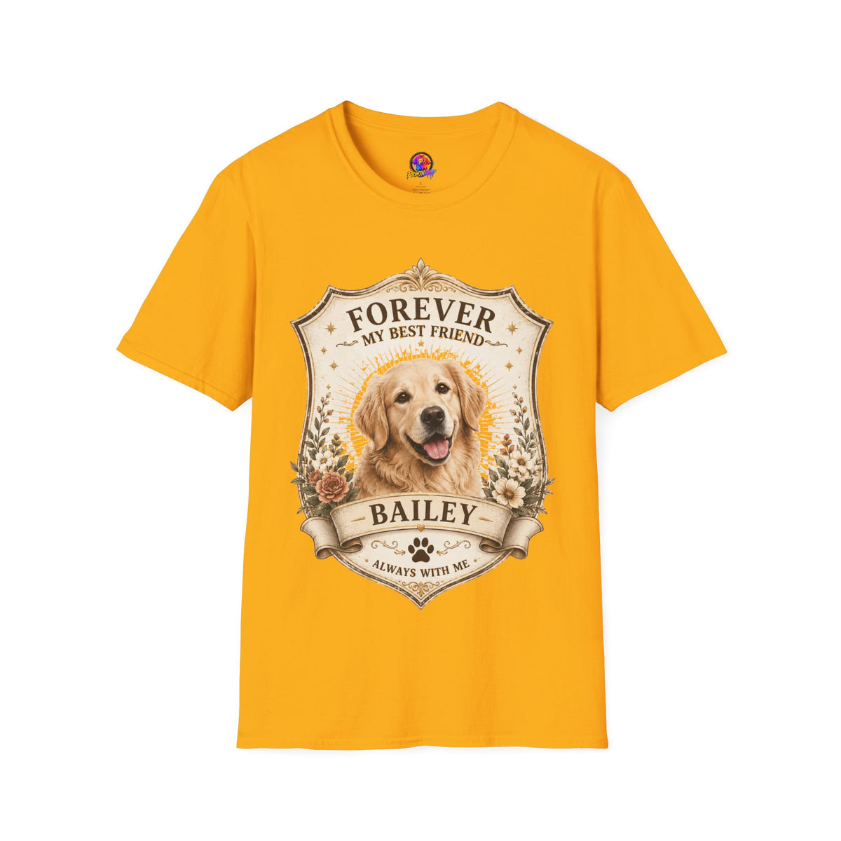 Dog Memorial T-Shirt — "Forever My Best Friend" Personalized Golden Retriever Tribute