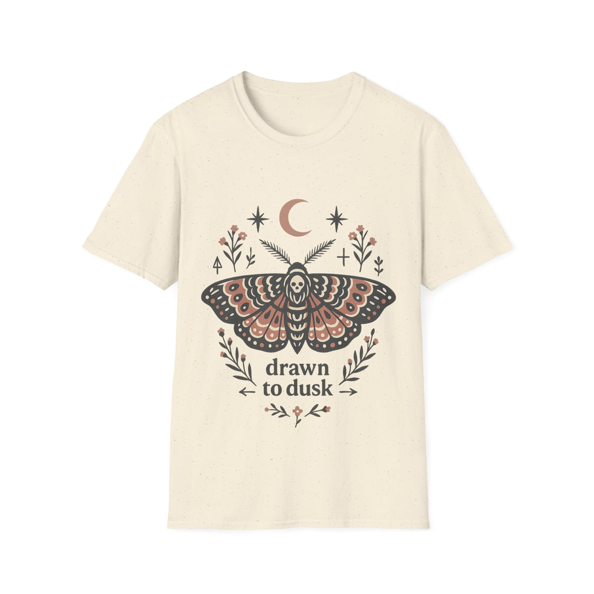 Mystic Moth T-Shirt — Crescent Moon & Floral Boho Graphic - Trending Now- August 2026