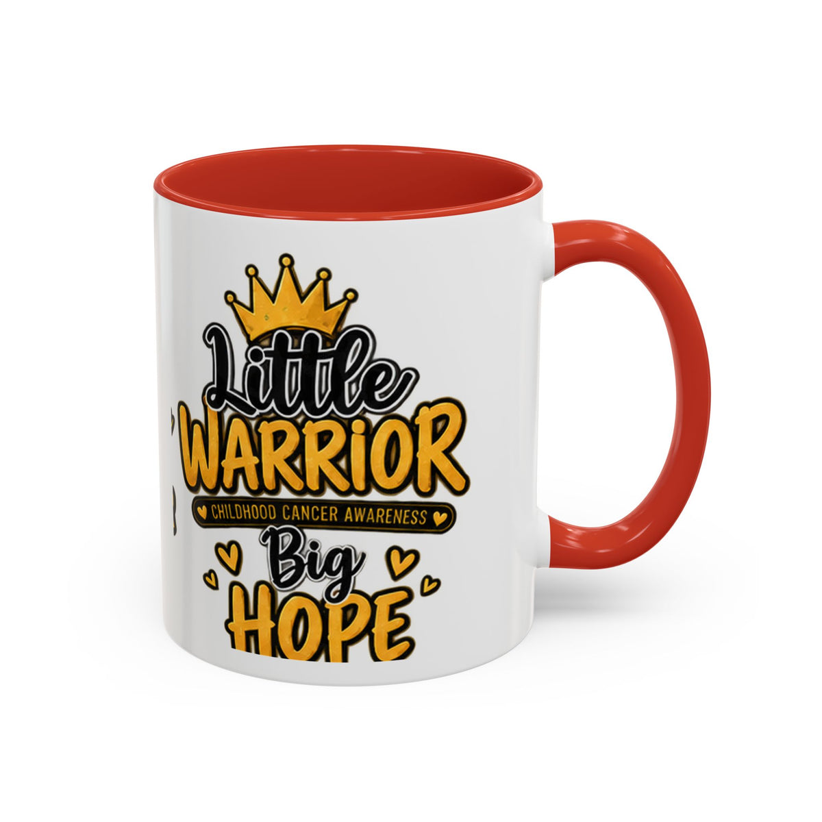 Little Warrior Childhood Cancer Awareness Coffee Mug – "Big Hope" Accent Mug