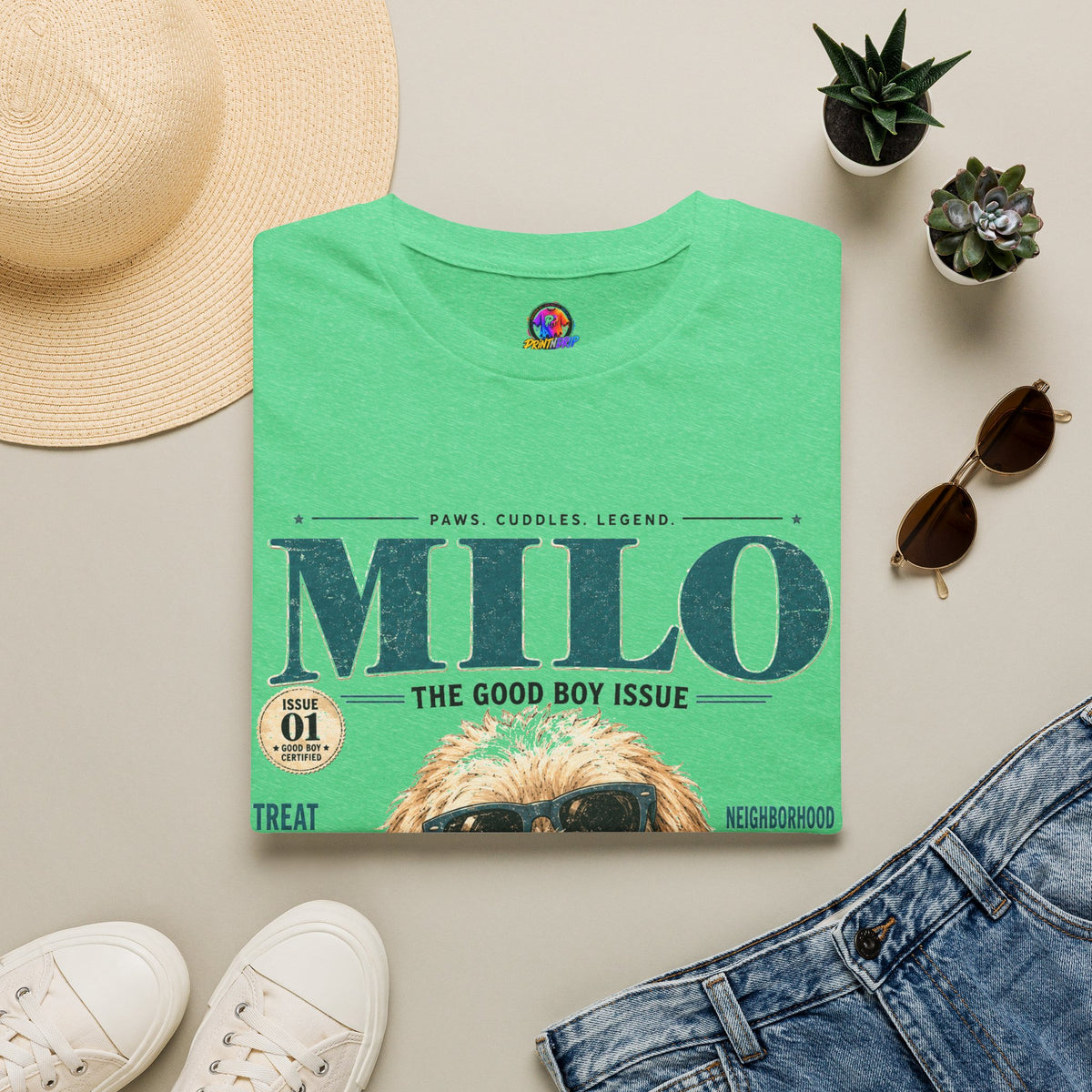 Milo 'The Good Boy Issue' T-Shirt — Cute Dog Magazine Cover Tee