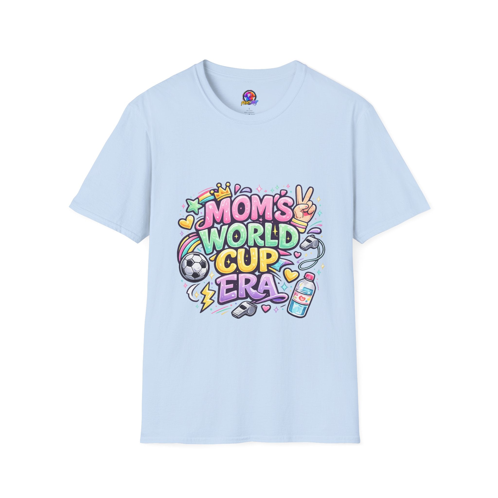 Girls Kids Mom's World Cup Era T‑Shirt — Playful Soccer Mom Tee