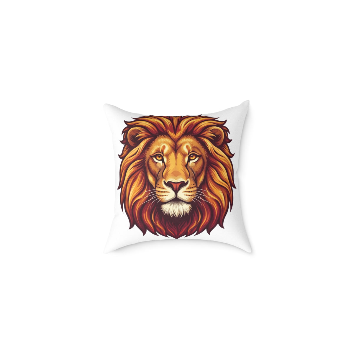 Leo Zodiac Lion Head Astrological Square Poly Canvas Pillow