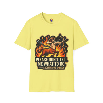 Sagittarius Archer T-Shirt — "Please Don't Tell Me What To Do" Zodiac Graphic