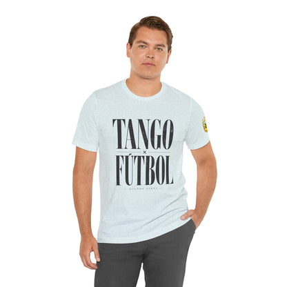 Argentina - Tango y Fútbol Graphic Tee - Bold Serif Soccer & Dance Shirt