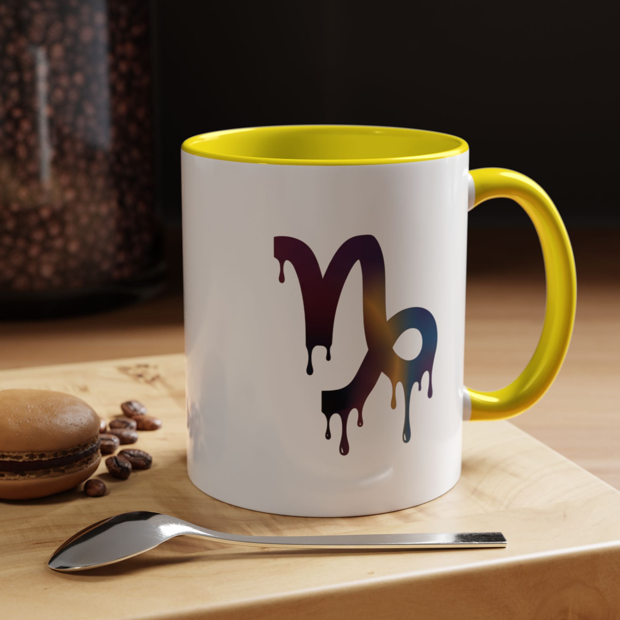 Capricorn Drip Accent Coffee Mug — Zodiac Symbol Gradient