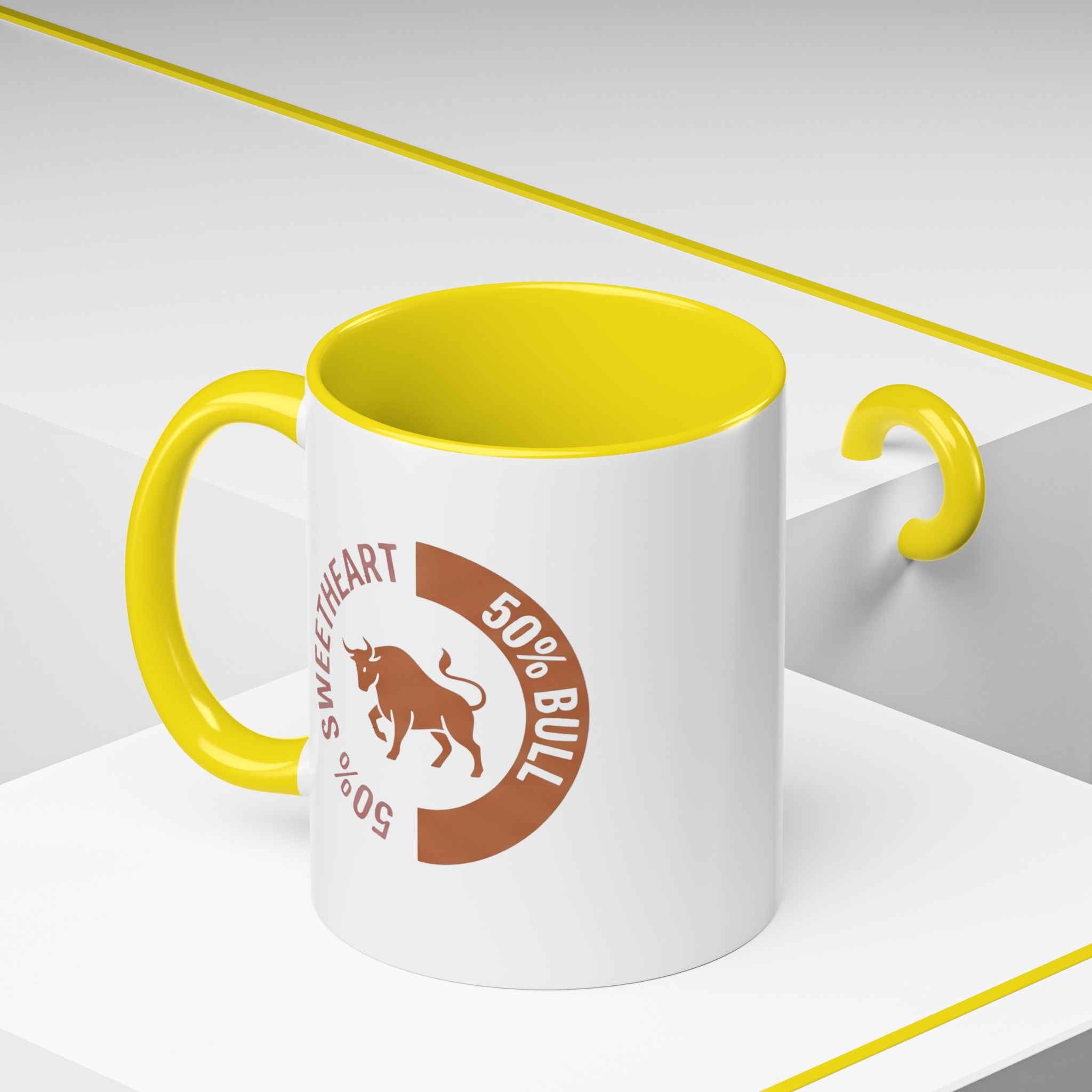 Coffee Mug – "50% Sweetheart 50% Bull" Accent Ceramic Mug