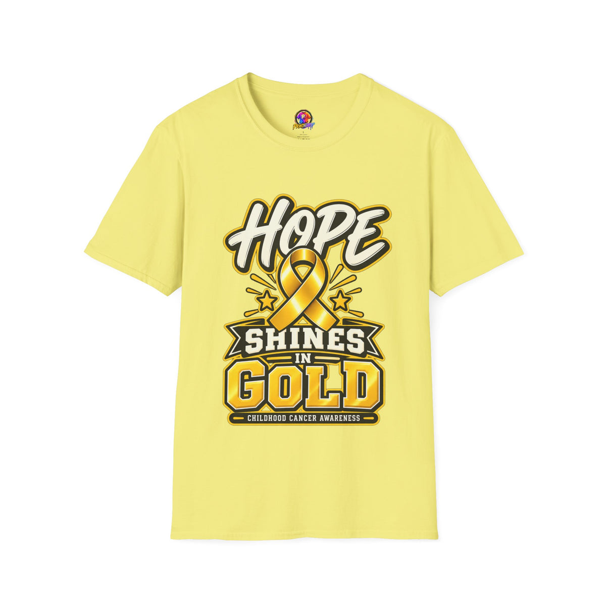Hope Shines in Gold T-Shirt — Childhood Cancer Awareness Tee