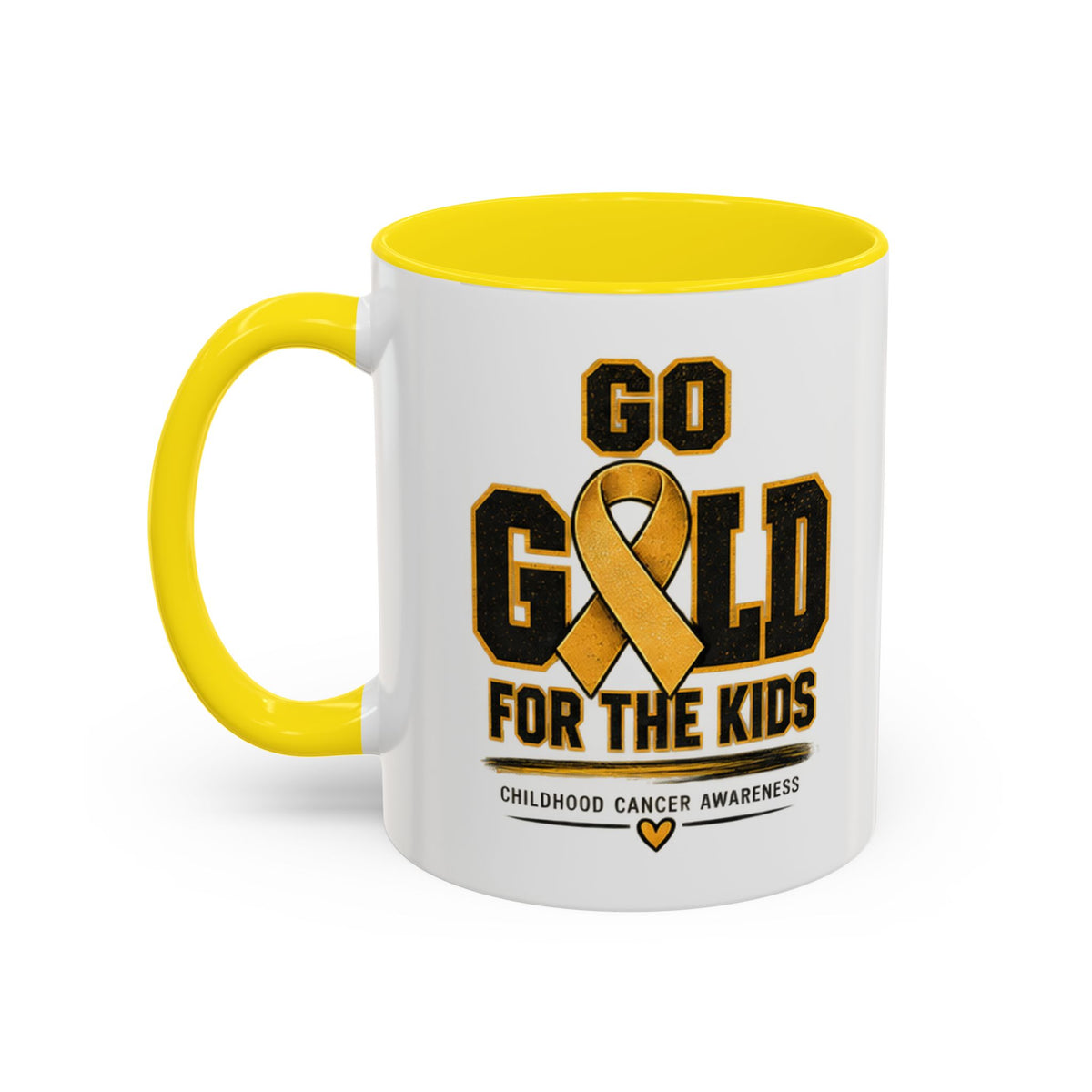 Go Gold For The Kids Accent Coffee Mug — Childhood Cancer Awareness 11/15oz