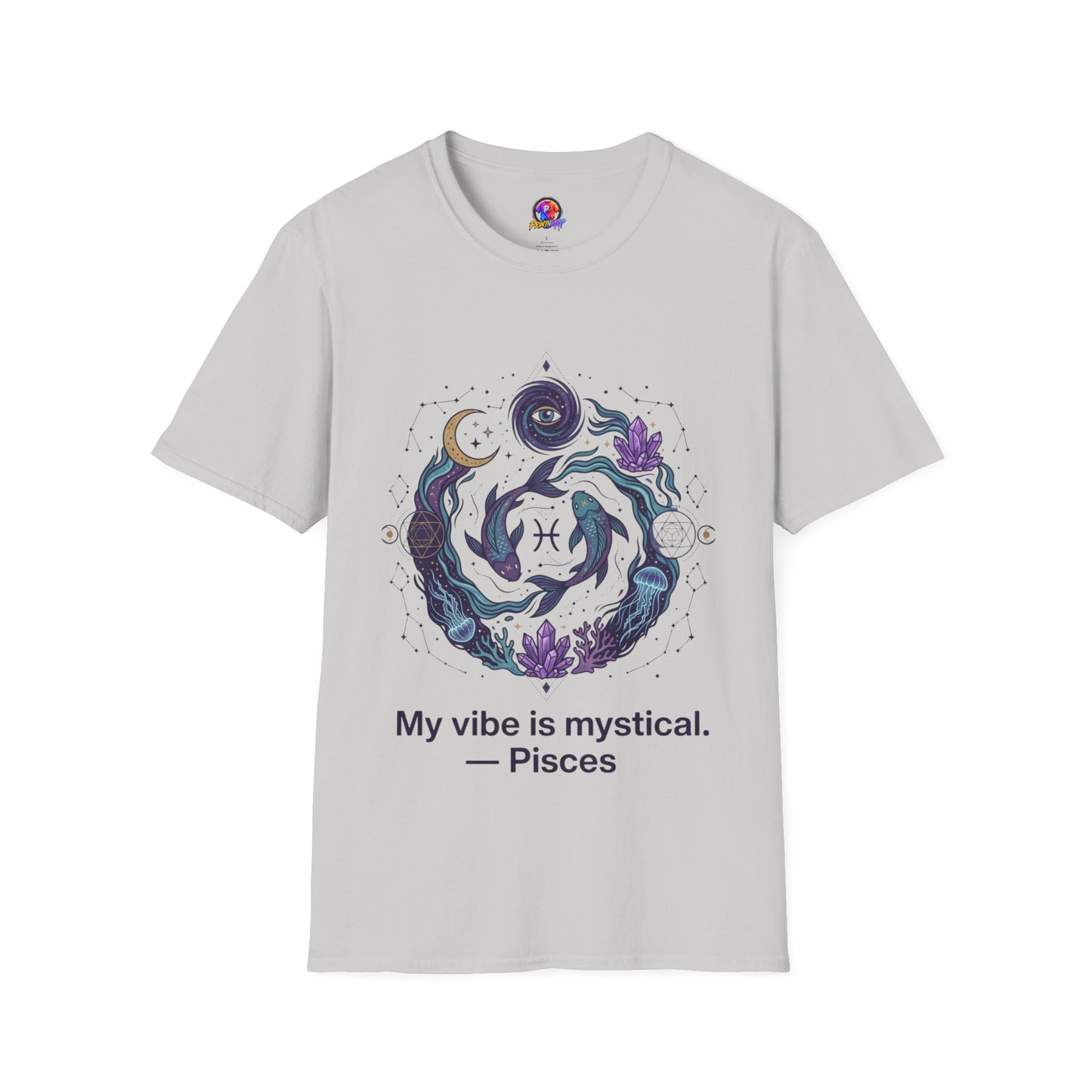 Pisces Mystic Vibes T-Shirt — Astrology Zodiac Tee with 'My vibe is mystical'