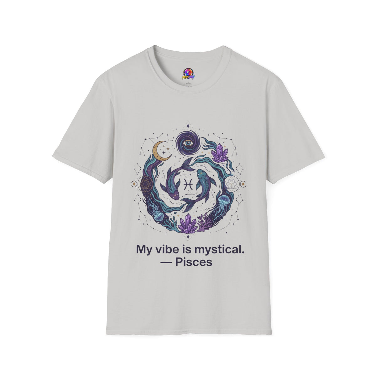 Pisces Mystic Vibes T-Shirt — Astrology Zodiac Tee with 'My vibe is mystical'