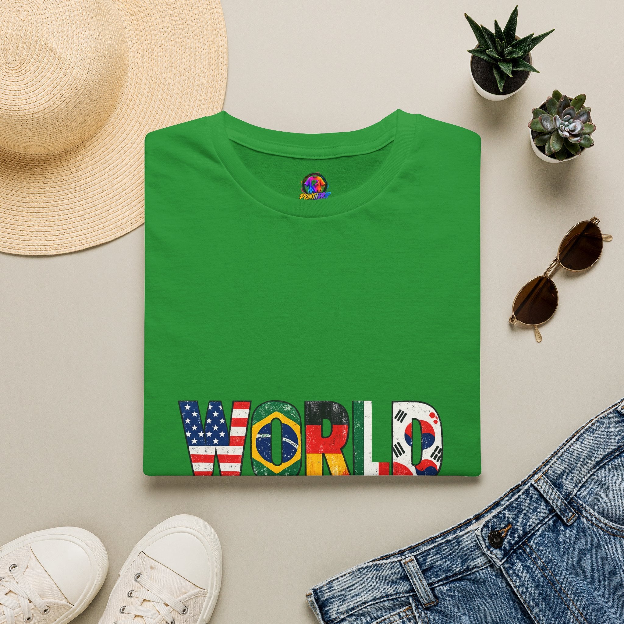World Cup Flag Graphic T-Shirt — 'WORLD CUP' International Soccer Fans Tee