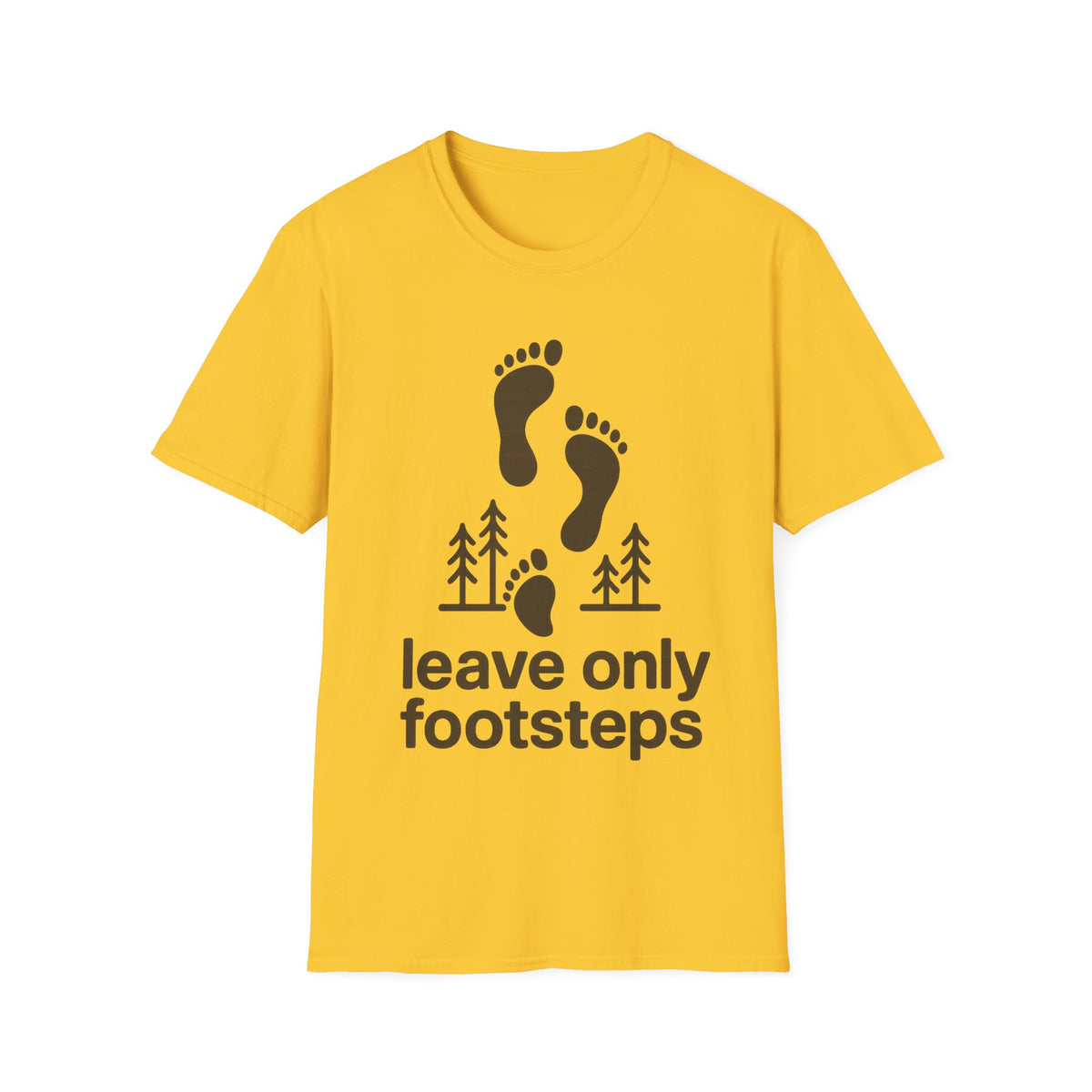 "Leave Only Footsteps" Minimalist Outdoor Graphic Tee - Aesthetic Eco Friendly Nature White T-Shirt - Trending Now - September 2026