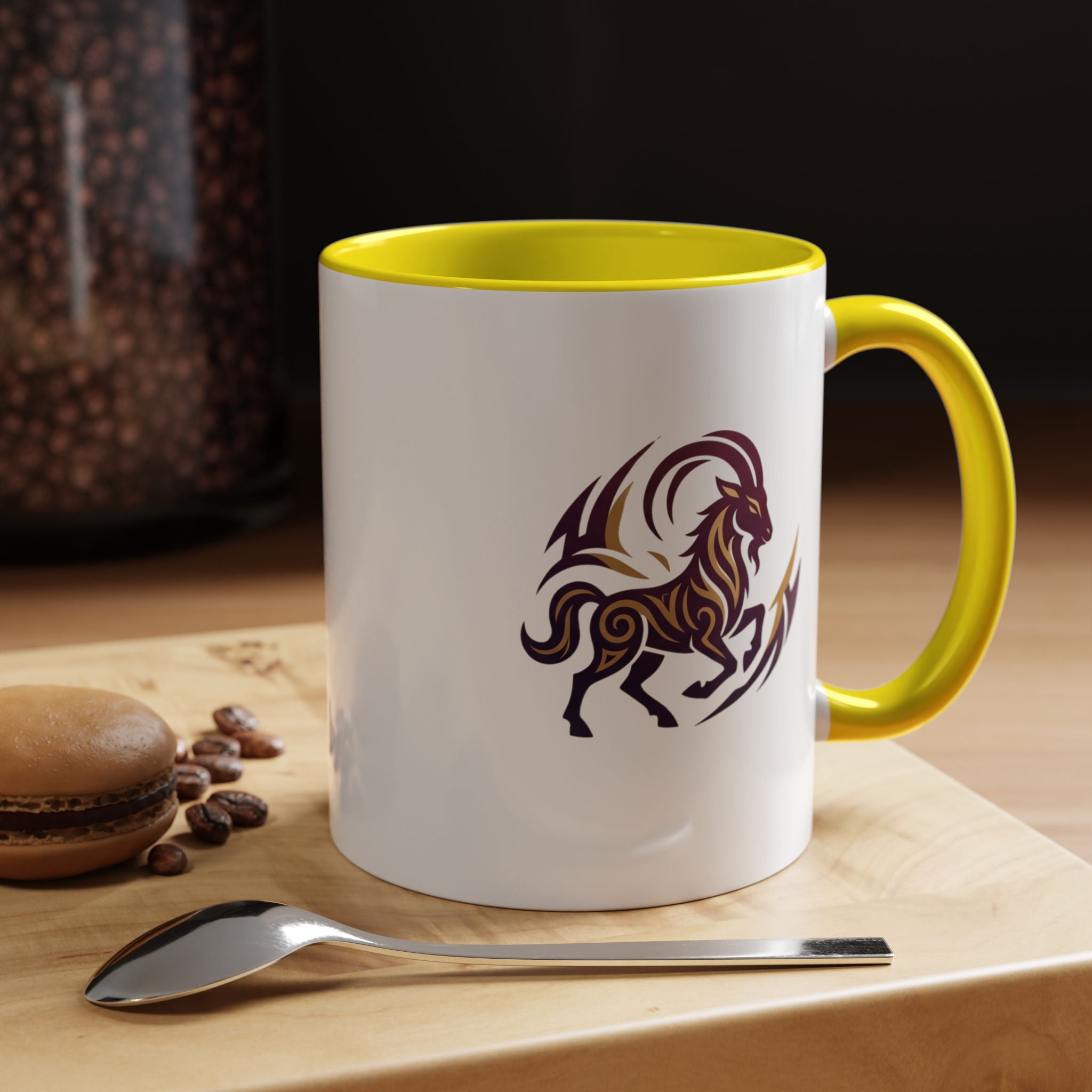 Capricorn Tribal Goat Accent Coffee Mug — Zodiac Horoscope Gift