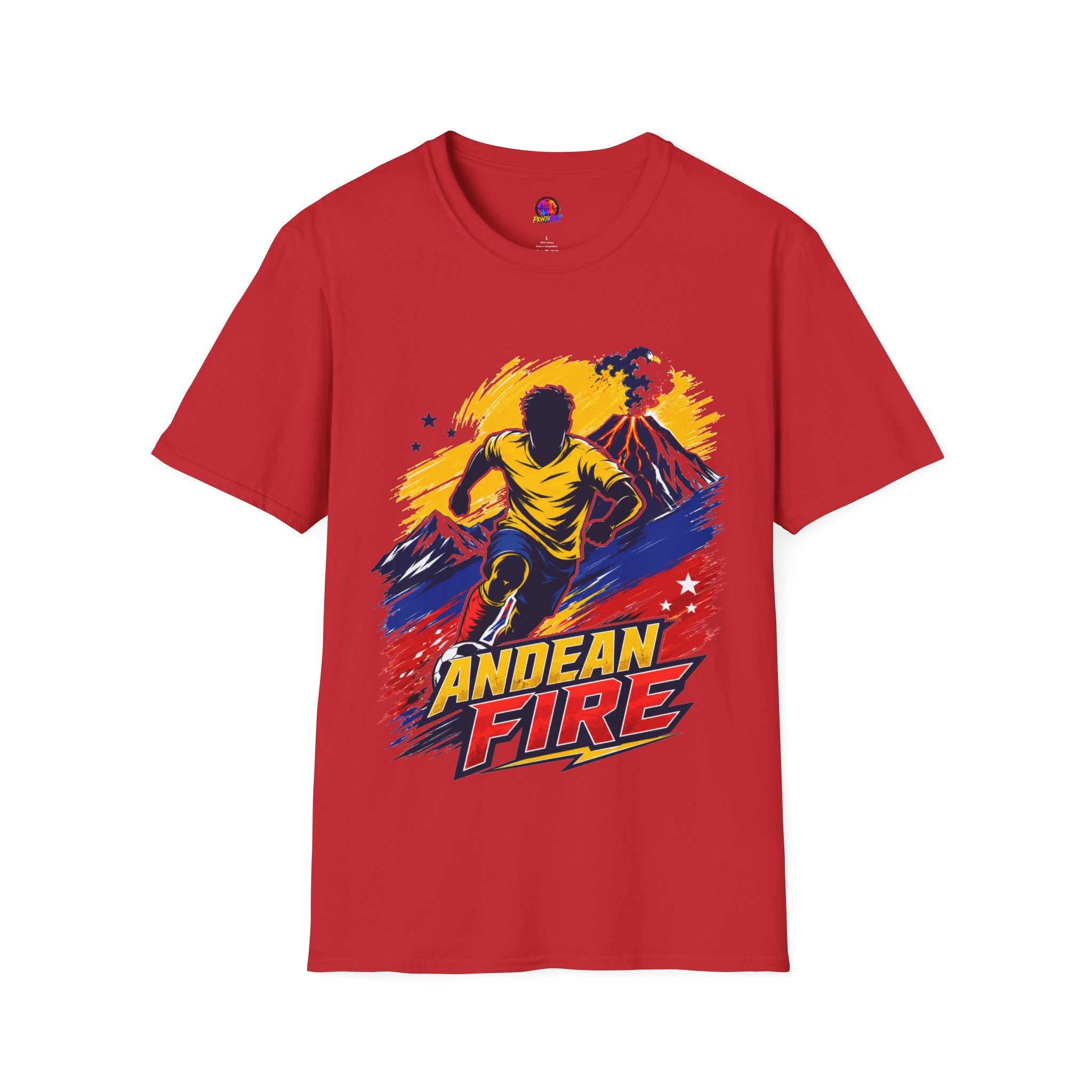 Ecuador Andean Fire Running T‑Shirt — Volcano Trail Runner Graphic Tee