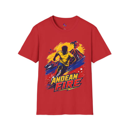 Ecuador Andean Fire Running T‑Shirt — Volcano Trail Runner Graphic Tee