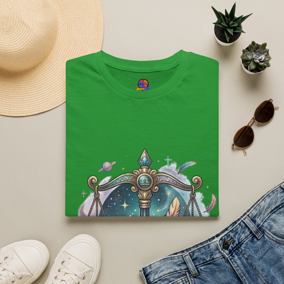 Libra Scales Zodiac T-Shirt — Celestial Astrology Graphic Tee