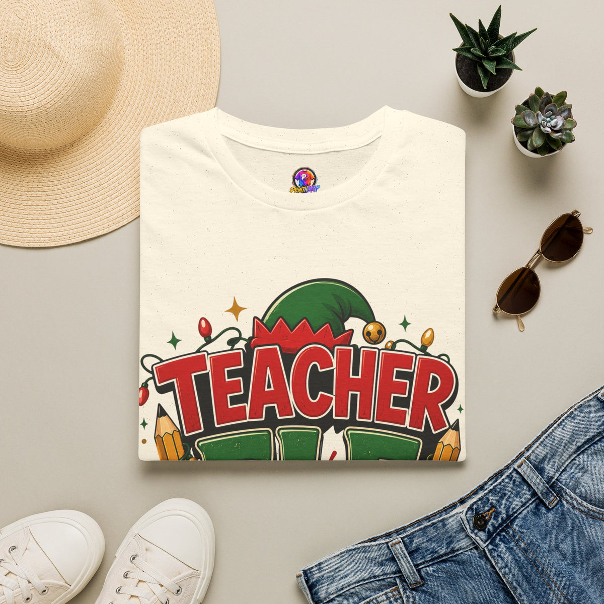 Teacher Elf Mode T-Shirt — Funny Christmas Teacher Holiday Tee