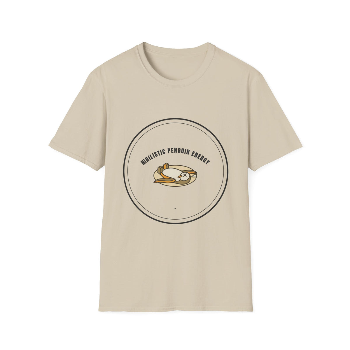 Nihilistic Penguin Energy T-Shirt — Cute Sloth-Like Penguin Graphic Tee - Trending Now - September 2026