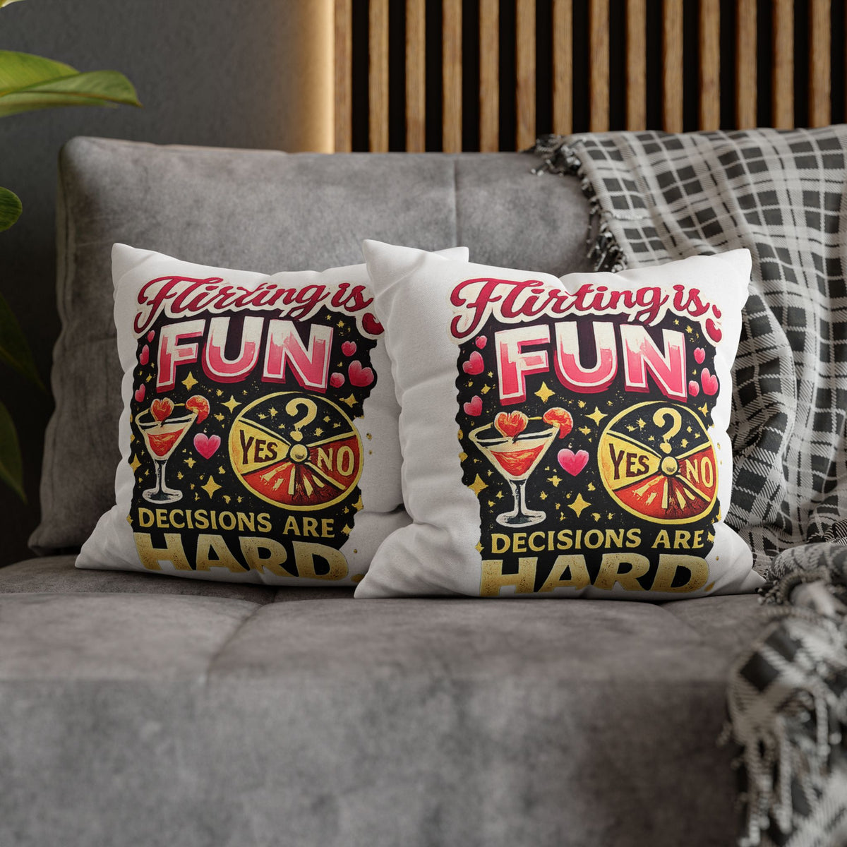 Libra Zodiac Flirting Is Fun Spun Polyester Square Pillowcase