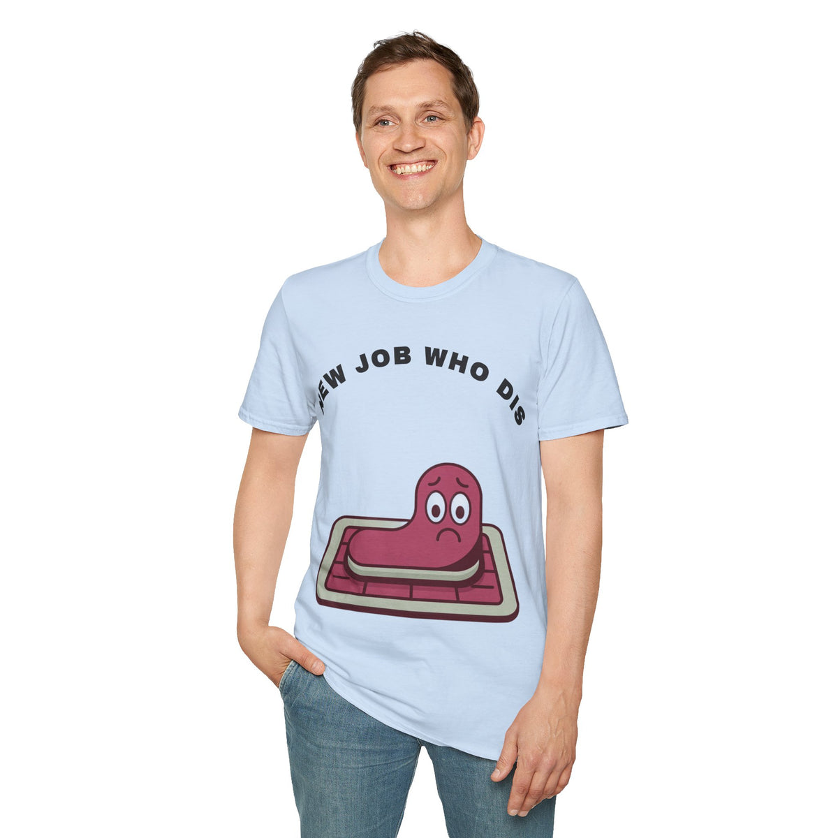 T-Shirt — "New Job Who Dis" Funny Office Cake Graphic Tee - Trending Now - September 2026