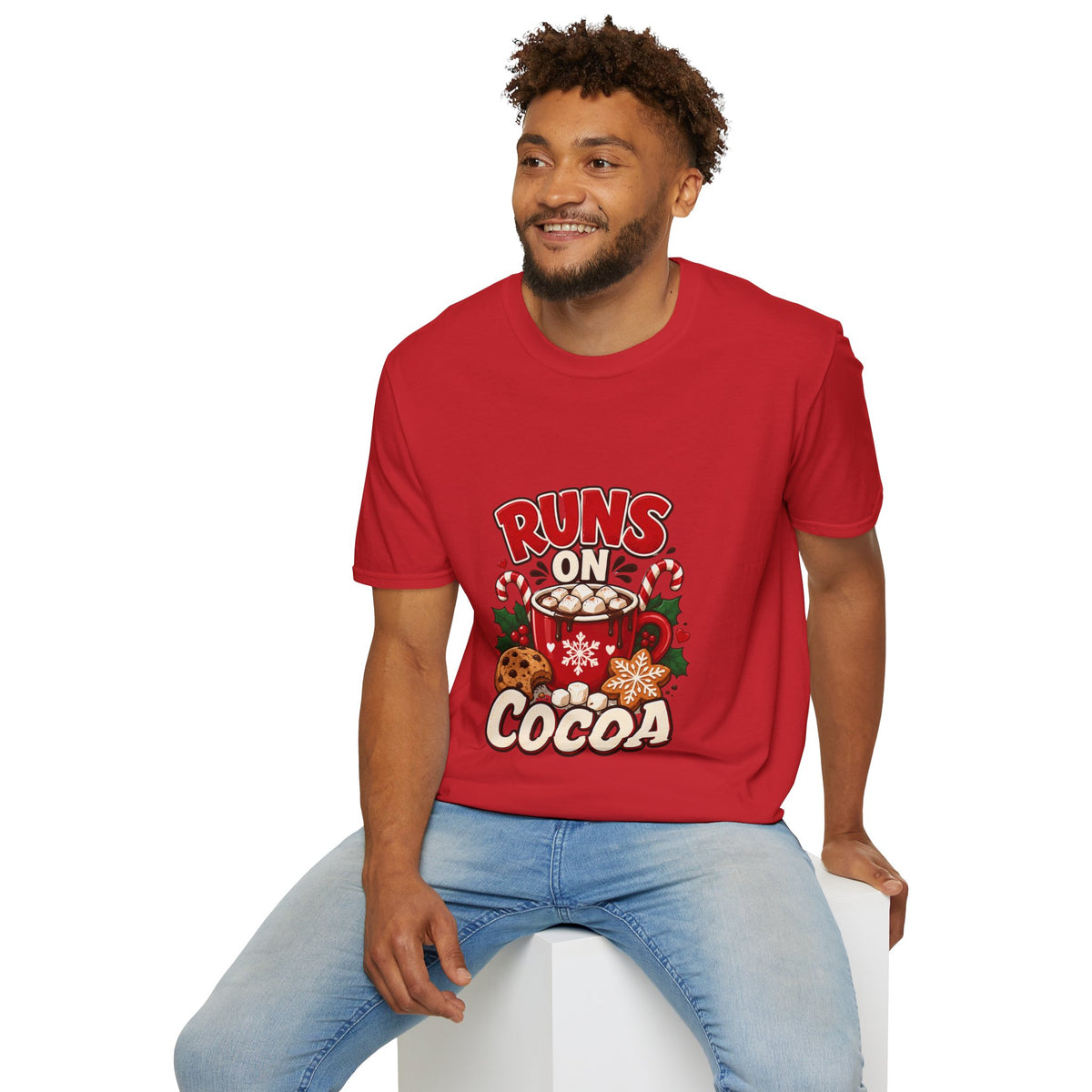 T-Shirt — Runs On Cocoa Holiday Graphic Tee