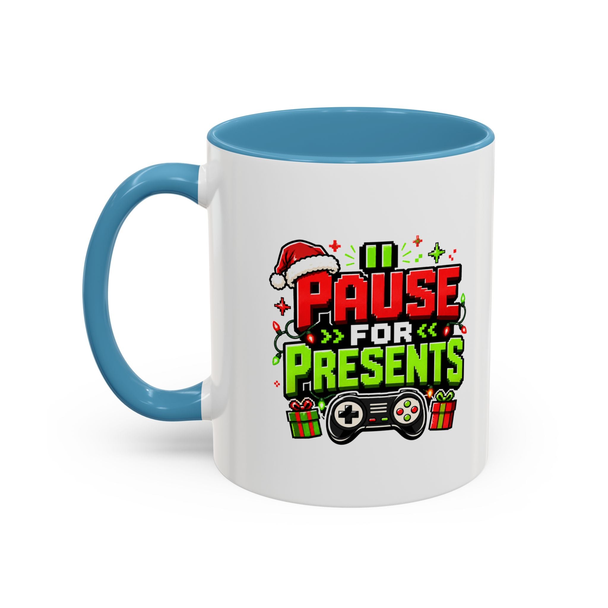 Modern Day Christmas Pause for Presents Christmas Gamer Coffee Mug
