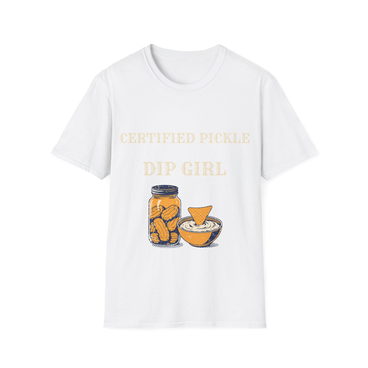 "Certified Pickle Dip Girl" Funny Food Lover Graphic Tee - Aesthetic Retro Snack Lover White T-Shirt - Trending Now - September 2026
