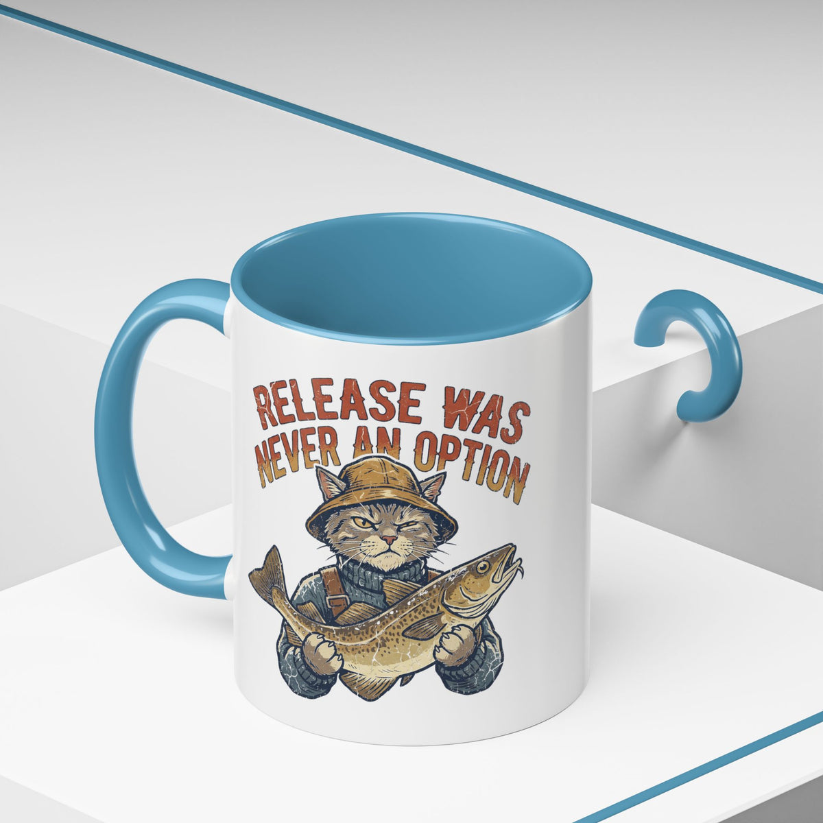 "Release Was Never An Option" Funny And Witty Accent Coffee Mug (11, 15oz)