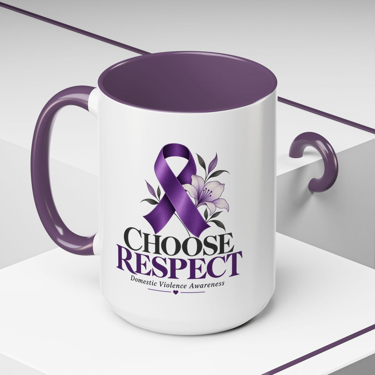 Choose Respect - Domestic Violence Awareness Coffee Mug (Accent, 11/15oz)