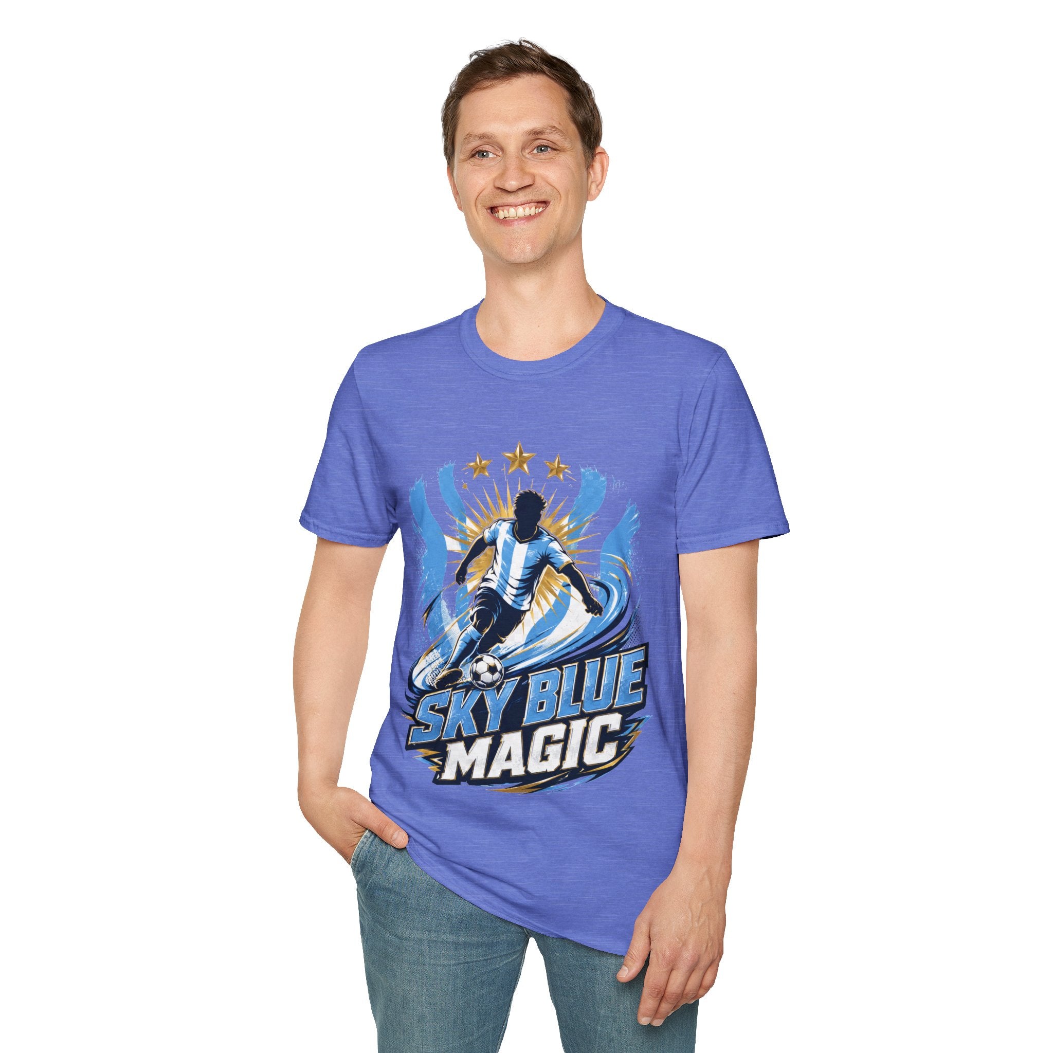 Argentina Sky Blue Magic Soccer T-Shirt — Argentinian Football Player Graphic Tee
