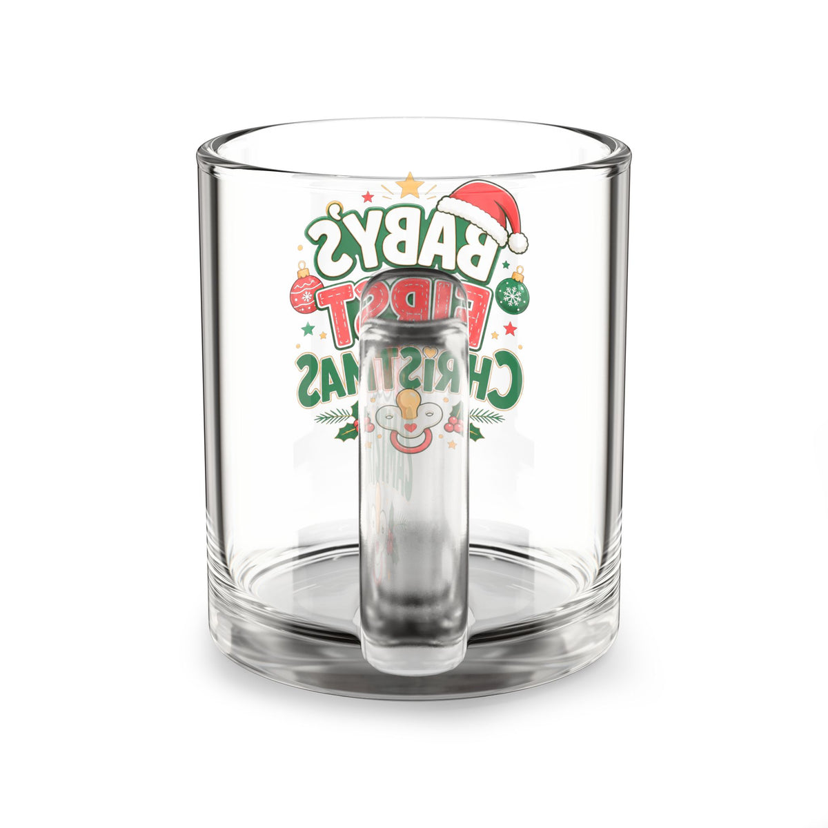 Christmas Glass Mug 10 oz Baby's First Christmas Glass Mug – 10oz Festive Holiday Keepsake