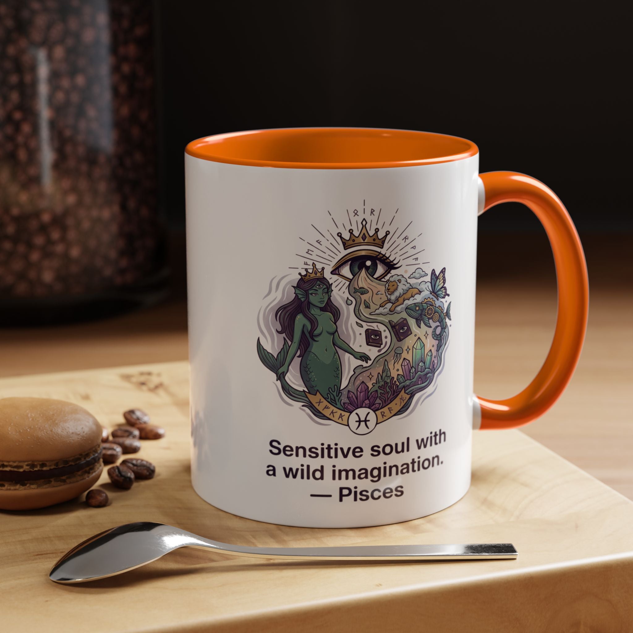 Pisces Coffee Mug — "Sensitive soul with a wild imagination" Astrological Zodiac Accent Mug