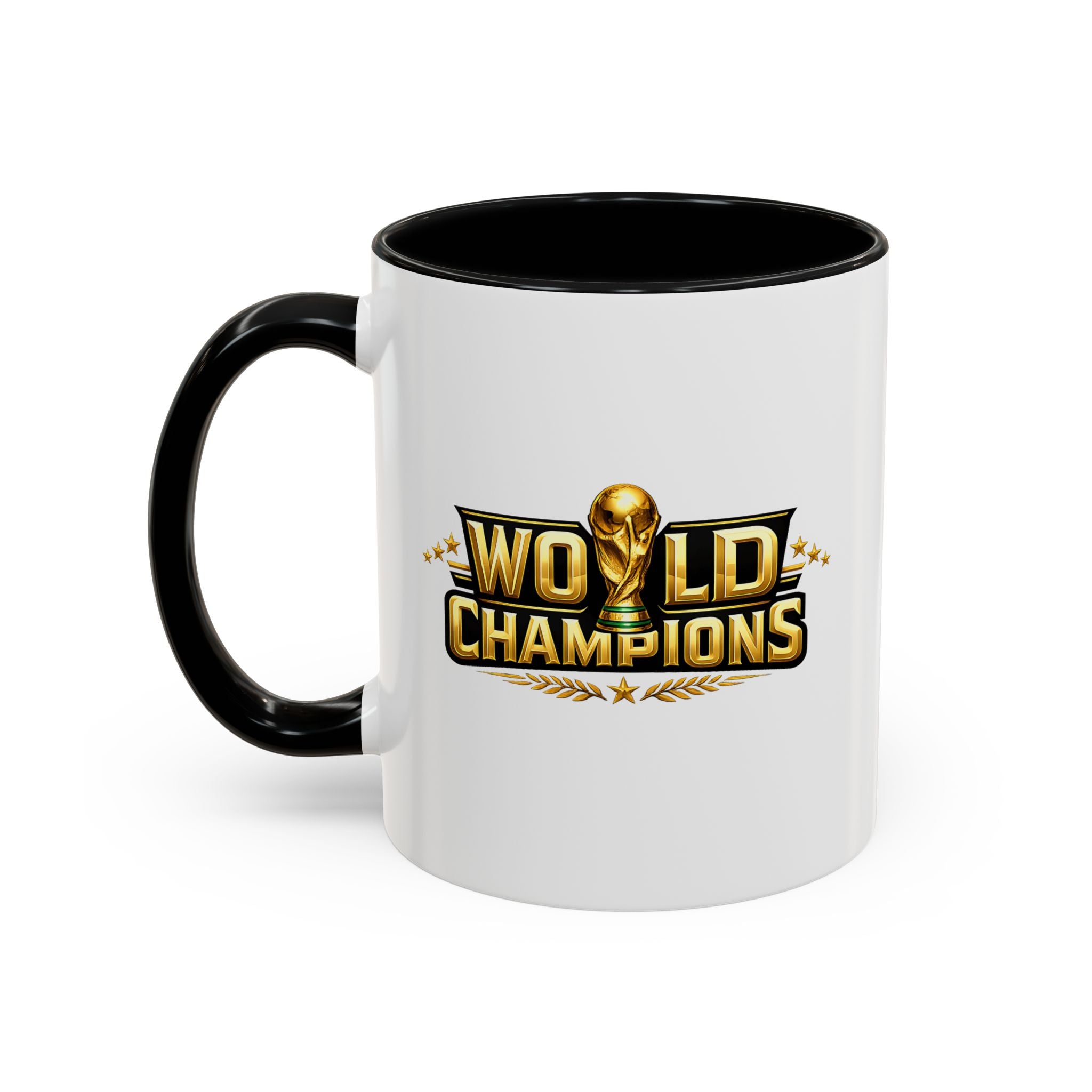 World Champions Accent Coffee Mug – Gold Trophy Sports Fan
