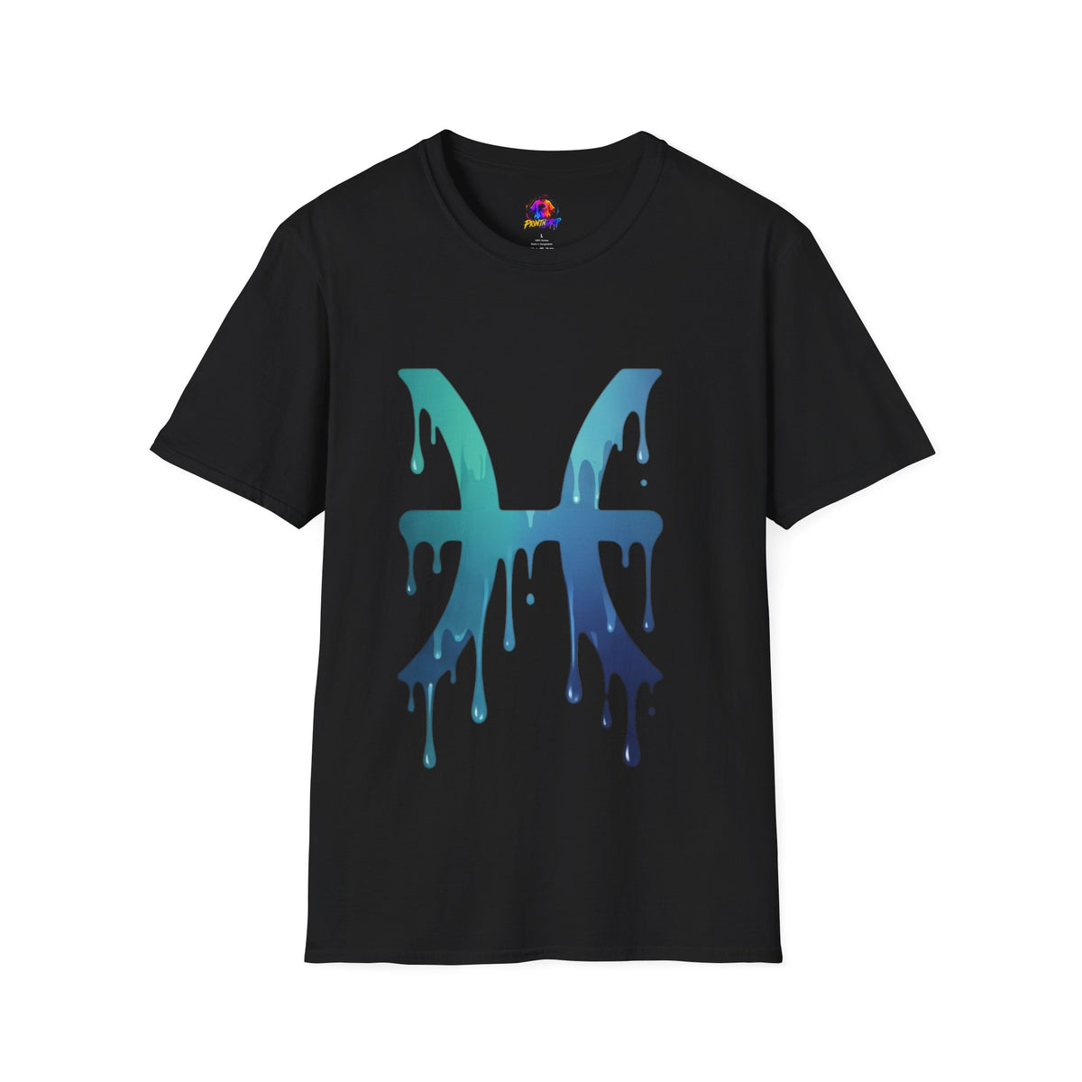 Pisces Drip Zodiac T-Shirt — Blue Gradient Astrological Tee