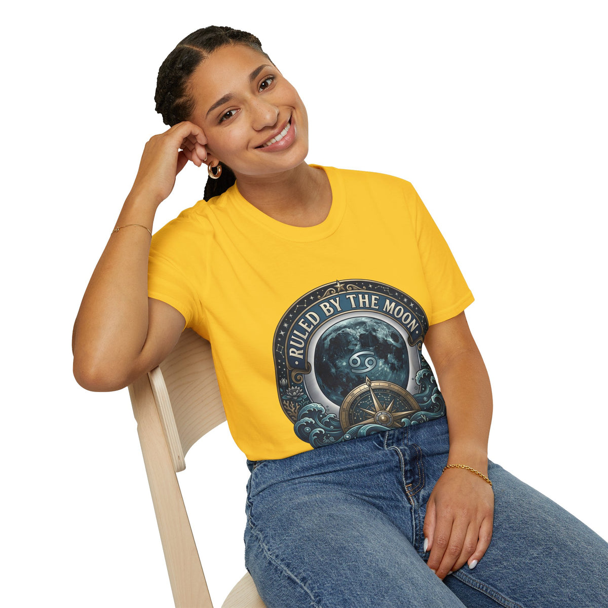 Cancer Zodiac Ruled by the Moon T-Shirt — Celestial Astrology Zodiac Graphic Tee